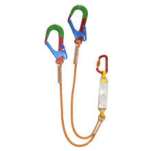 Shock absorbing rope Y-type double hook with buffer bag safety belt linking hook